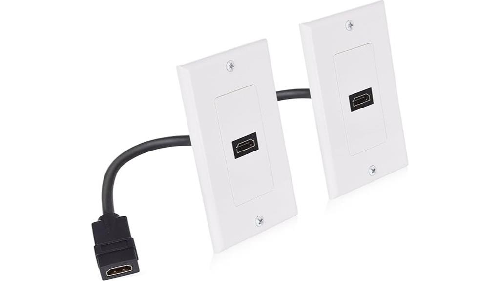 dual white hdmi wall plates