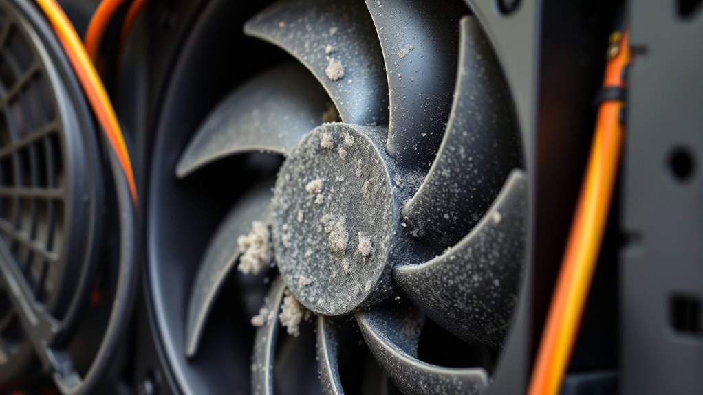 dust buildup impairs cooling