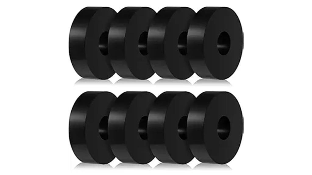 eight rubber vibration pads