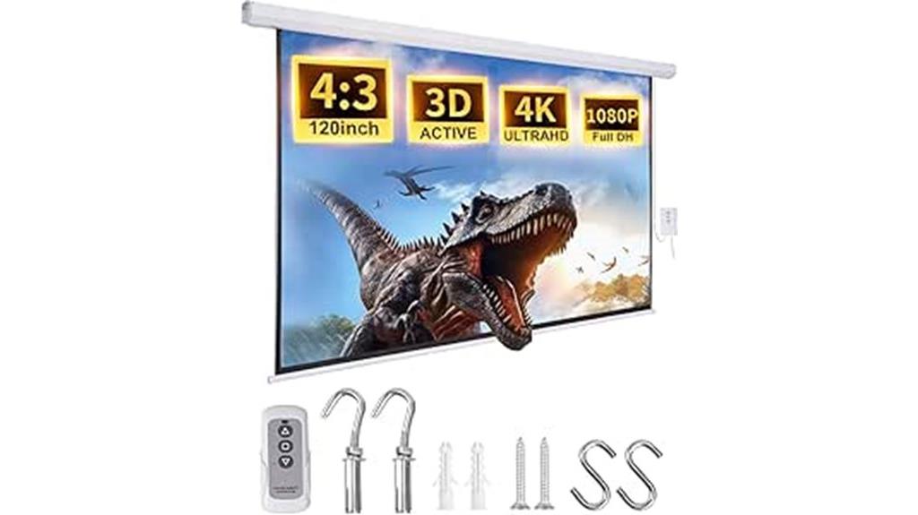 electric 120 inch retractable screen