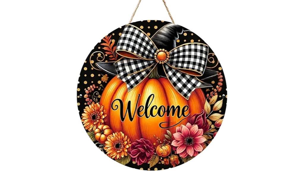 fall wooden welcome sign