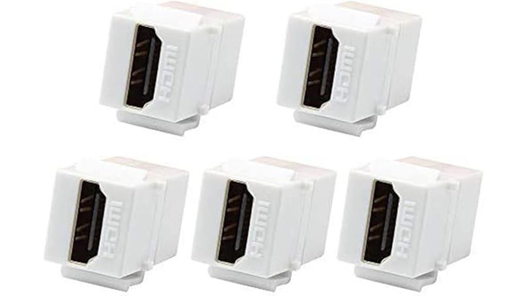 five hdmi keystone couplers