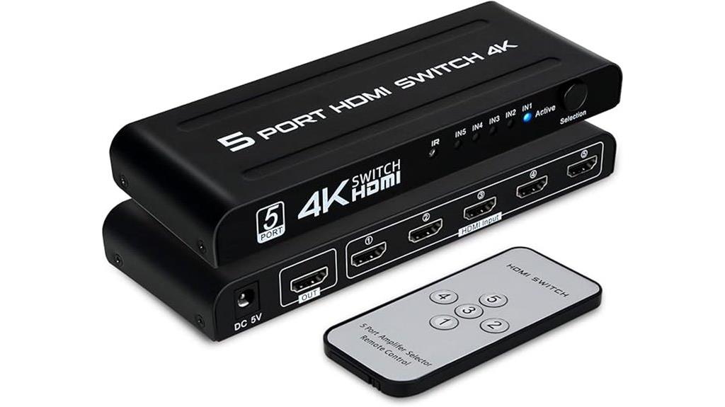 five input 4k hdmi switch