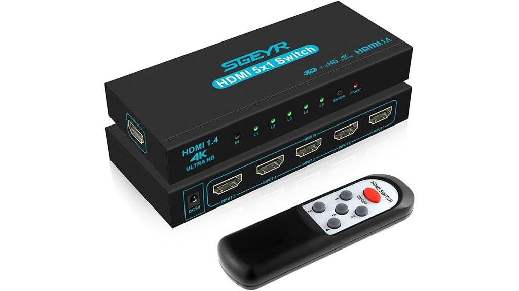 five input hdmi switch