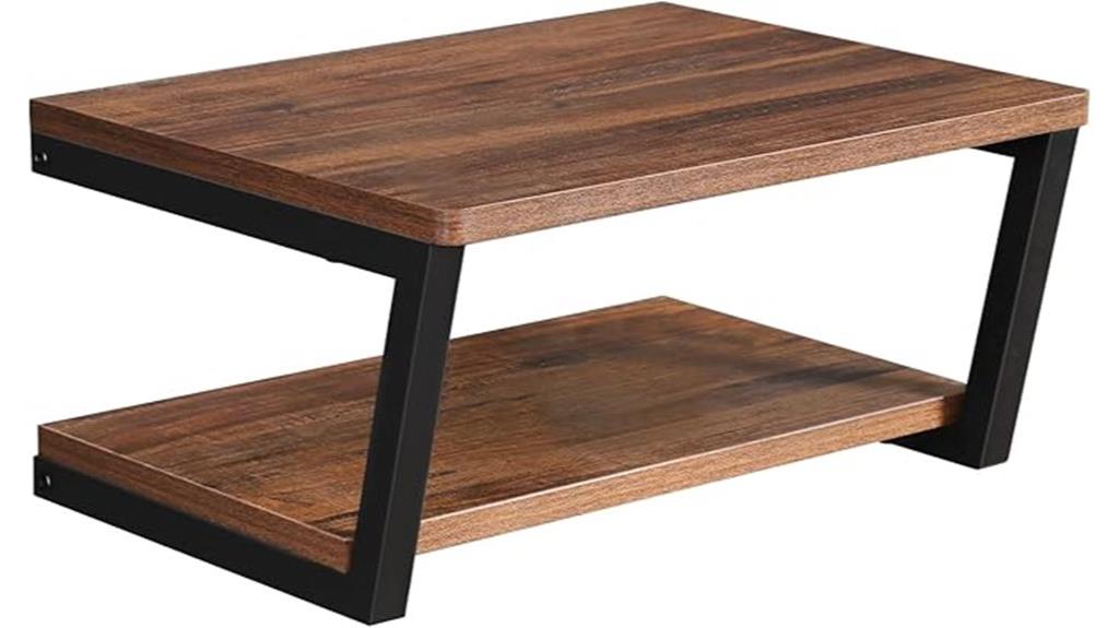 floating shelves with metal frame