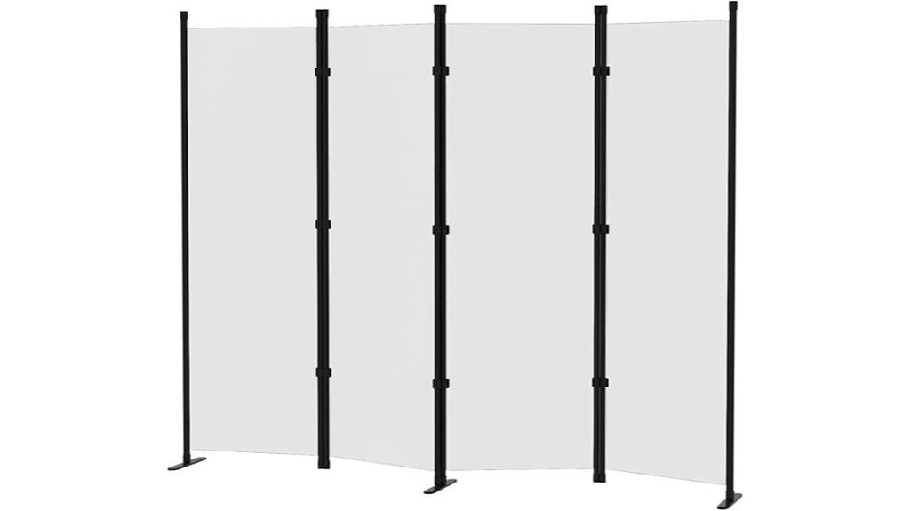 four panel steel room divider