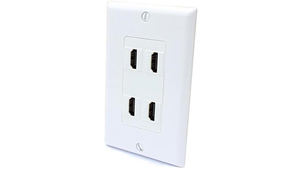 four port hdmi wall plate