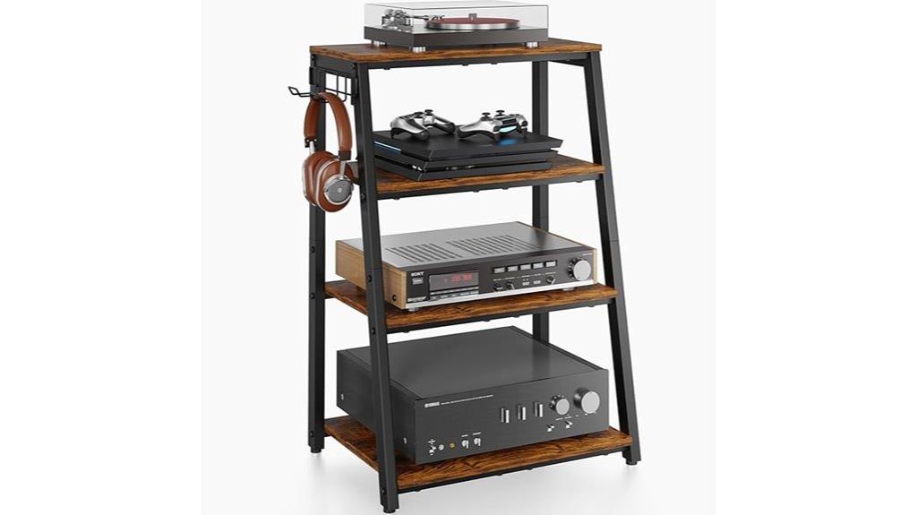 four tier media stand