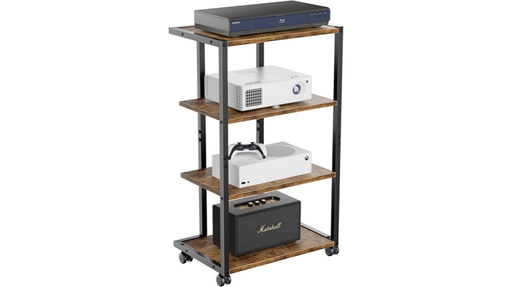 four tier media stand