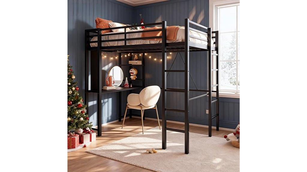 full size metal loft bed