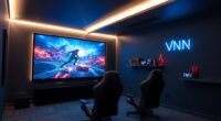 game room projector decor