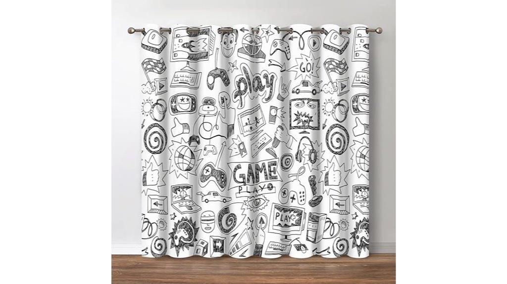 gaming theme blackout curtains