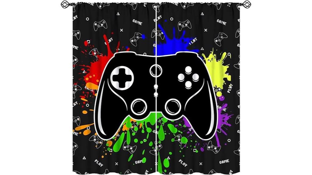 gaming themed teen curtains