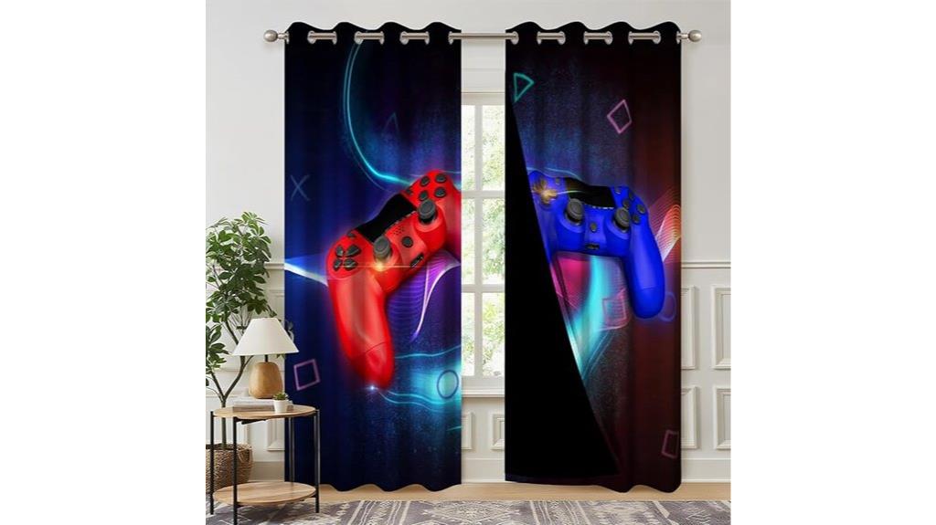 gaming themed window curtains