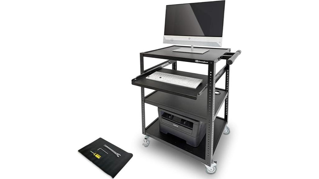 heavy duty mobile computer cart