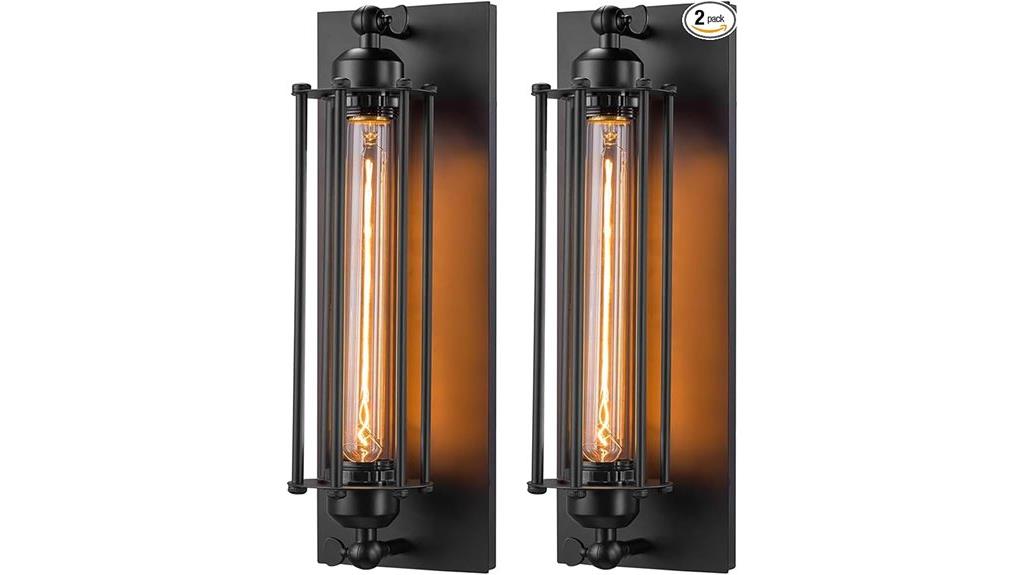 industrial black wall sconces