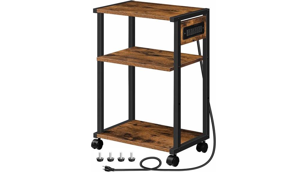 industrial printer stand with charging