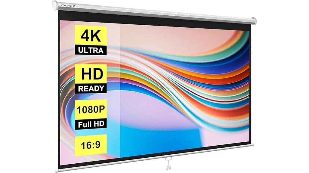 large 100 inch pull down screen