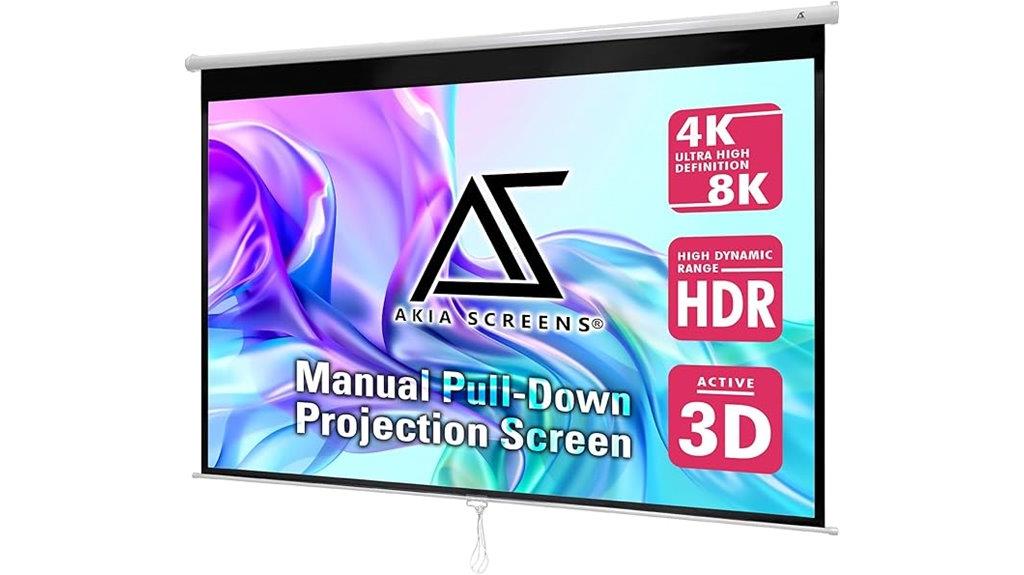 large 110 inch pull down screen