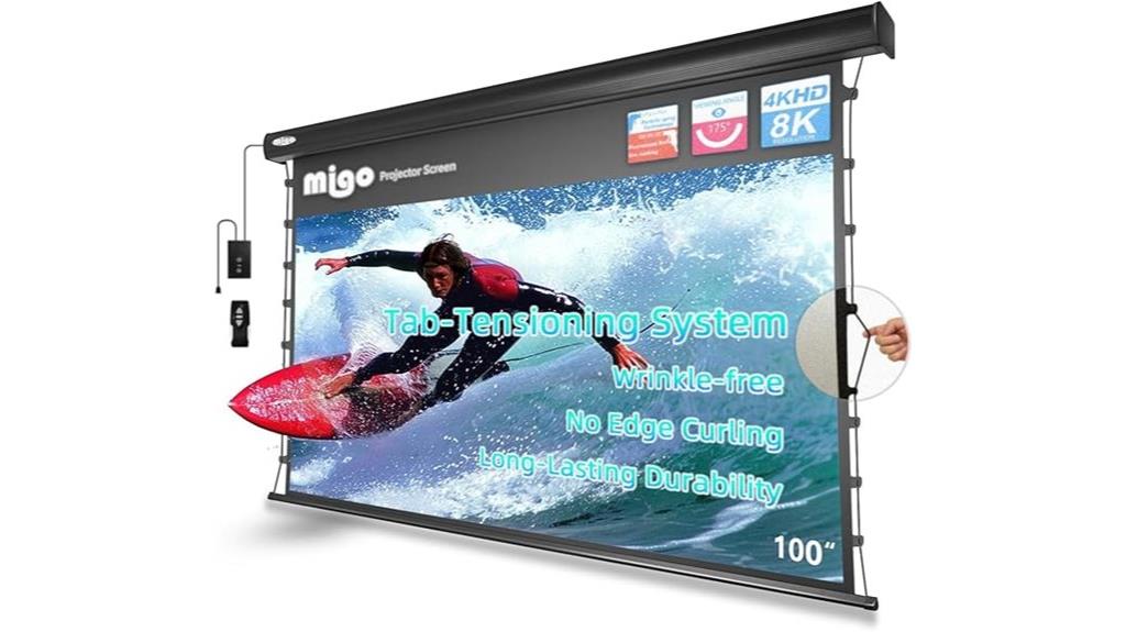 large motorized projector screen
