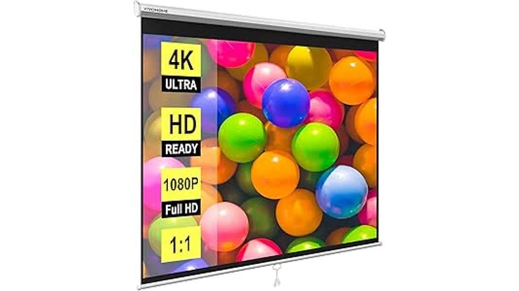 large retractable projector screen