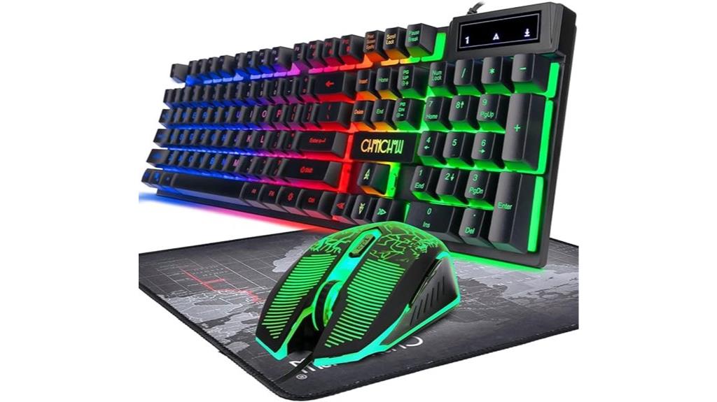 led wired gaming combo