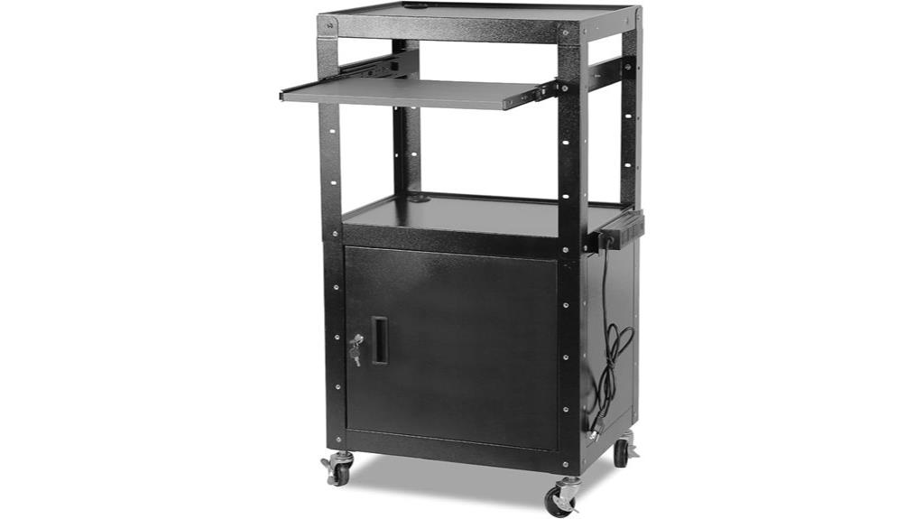 locking adjustable av cart