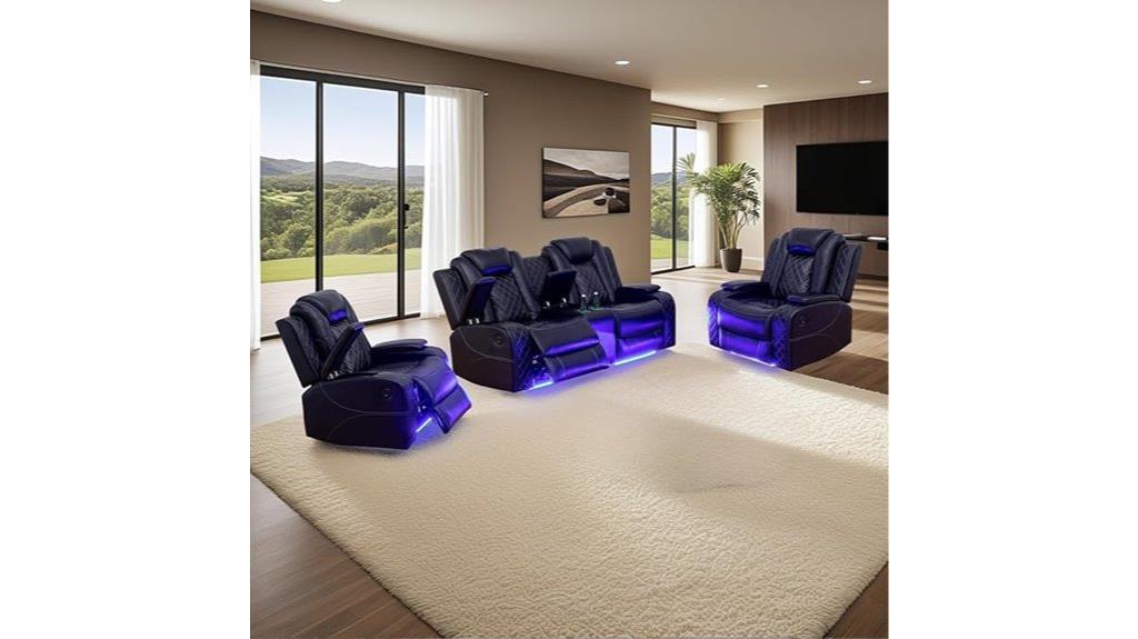 luxury leather recliner set