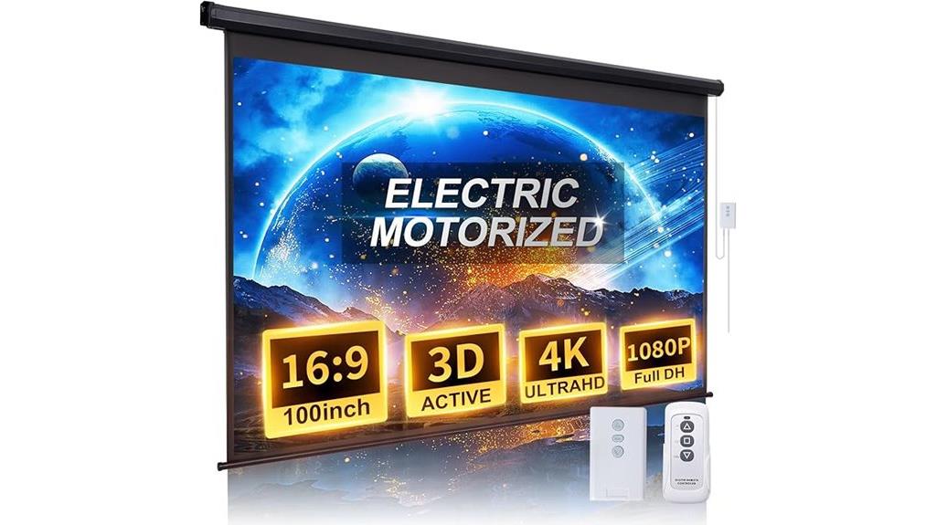 motorized 100 inch projector screen