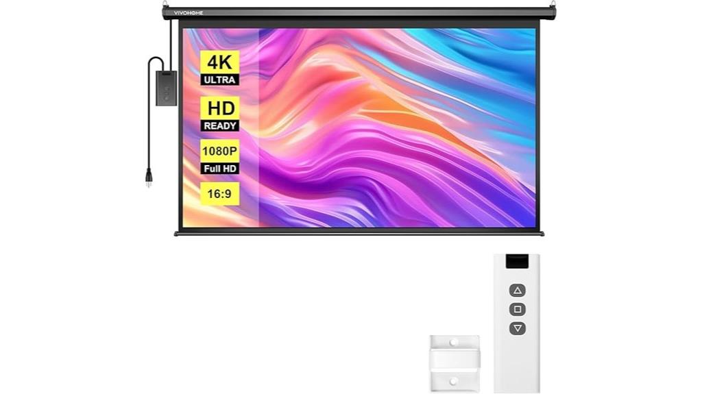 motorized 84 inch projection screen