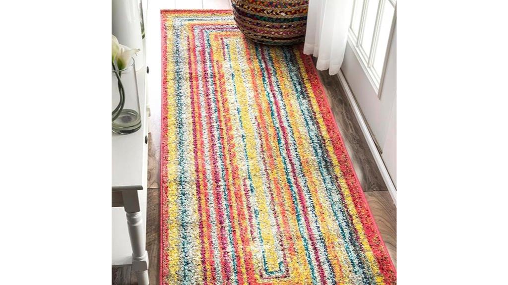 multi colored labyrinth runner rug