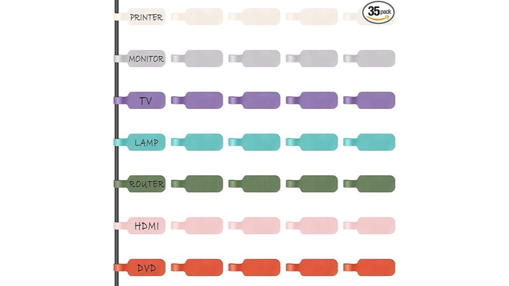multicolored cable label set