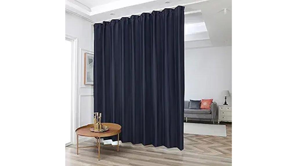 navy room divider curtains