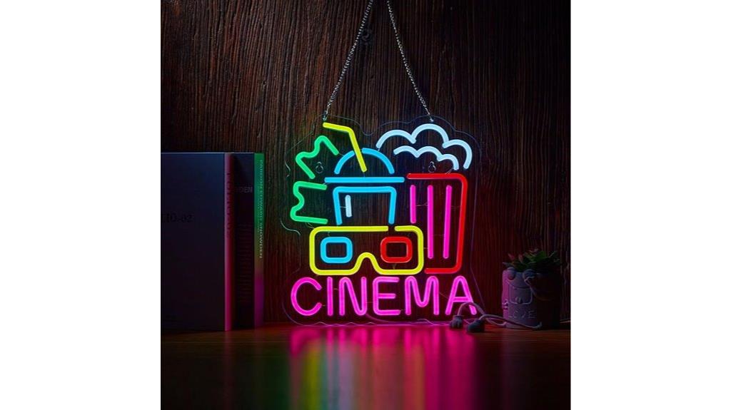 neon cinema movie sign