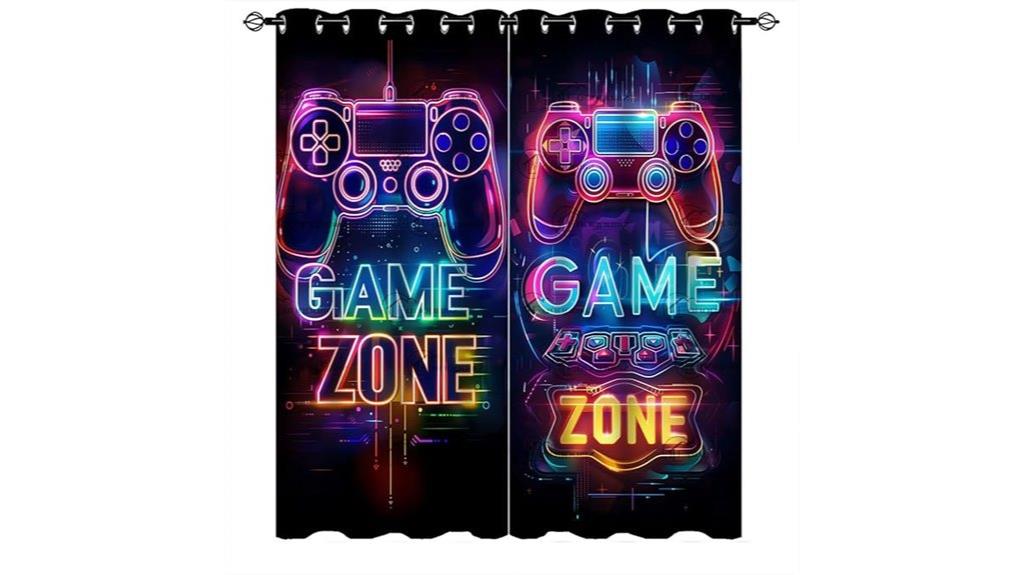 neon game bedroom curtains
