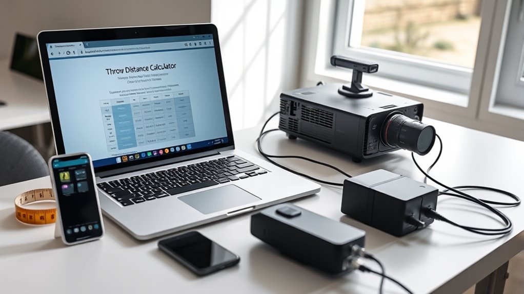 online throw distance calculator
