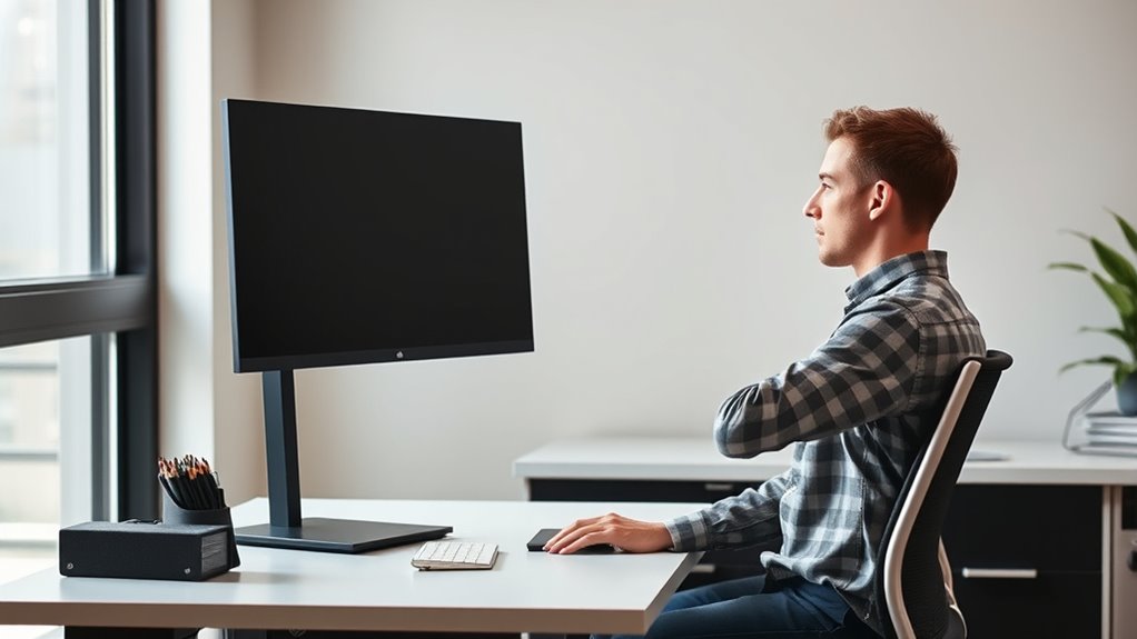 optimize desk and monitor position