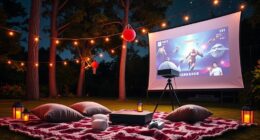 outdoor projector gaming night