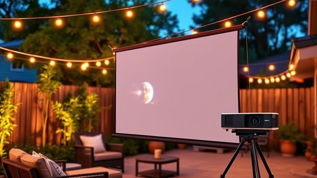 outdoor projector screen features