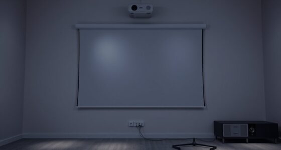 place projector behind screen