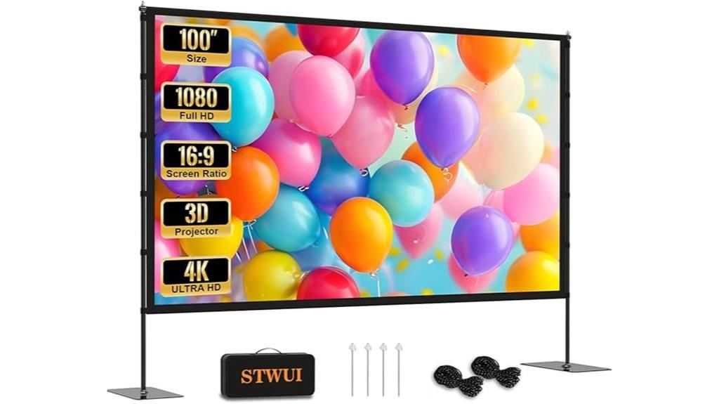 portable 100 inch outdoor screen