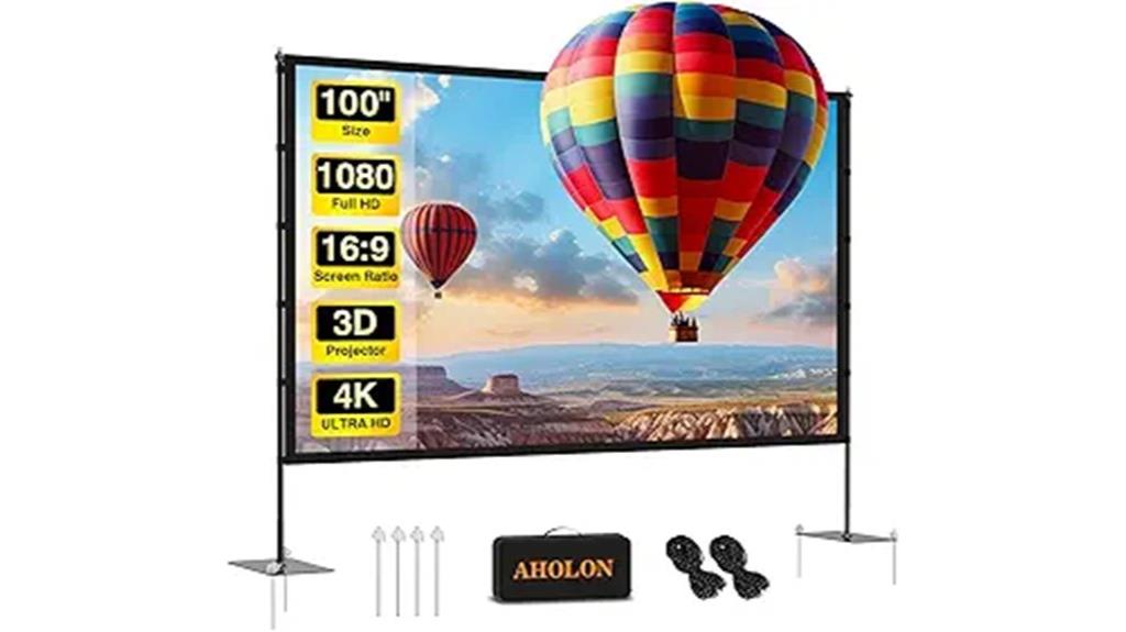 portable 100 inch projector screen