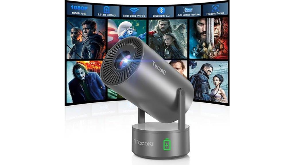 portable battery powered outdoor projector