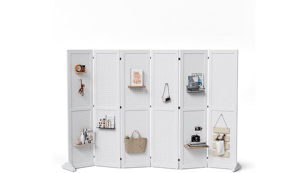 portable four panel pegboard organizer