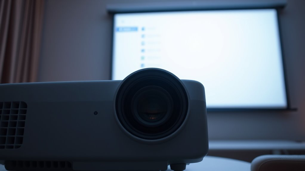 projector displays menu only