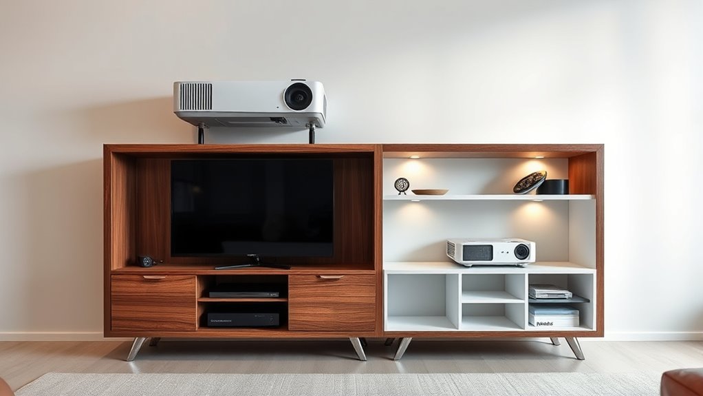 projector furniture and setup