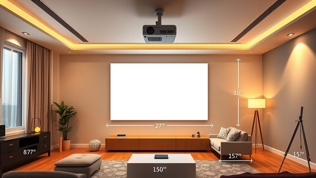 projector throw ratio calculation