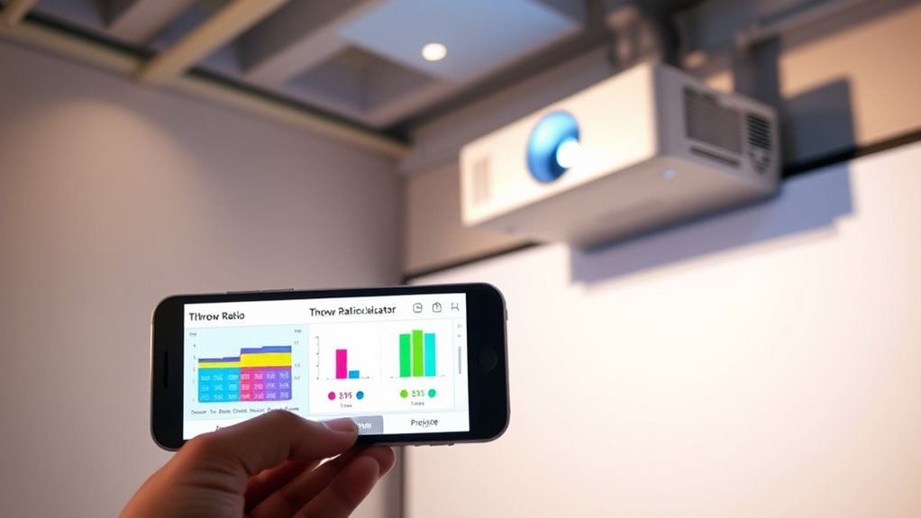 projector throw ratio calculation