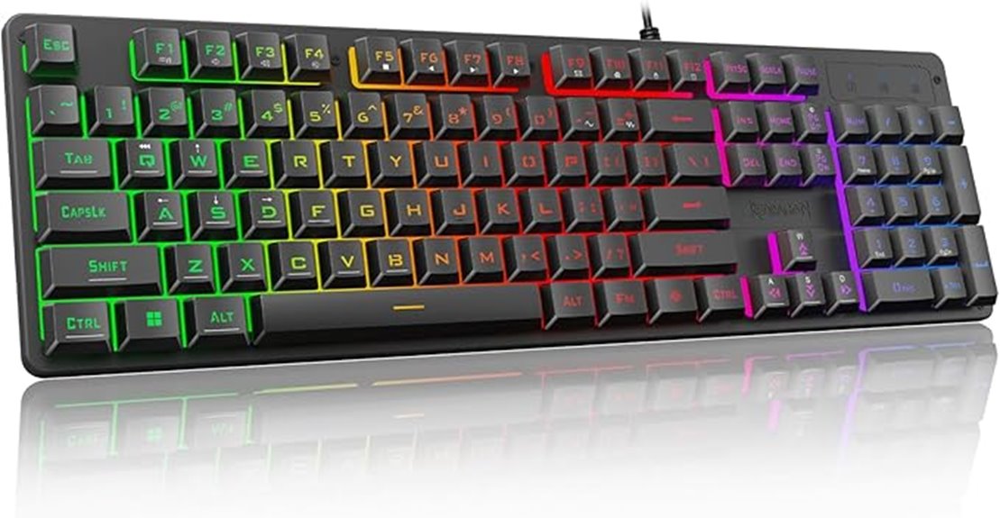 rainbow led gaming keyboard