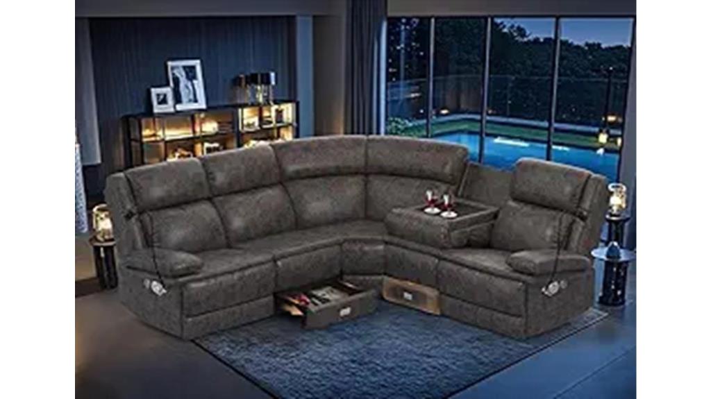 reclining sectional with usb